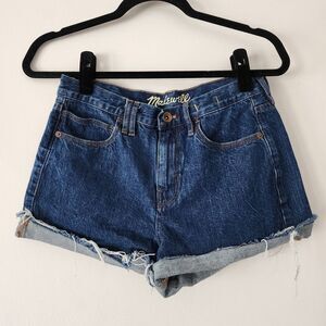 Madewell cut off cuffed‎ jeans short dark wash womens size 27